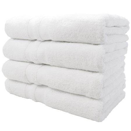 Monarch Brands Magellan 27in x 54in Bath Towels , White, 36PK MAG2754-17-CS